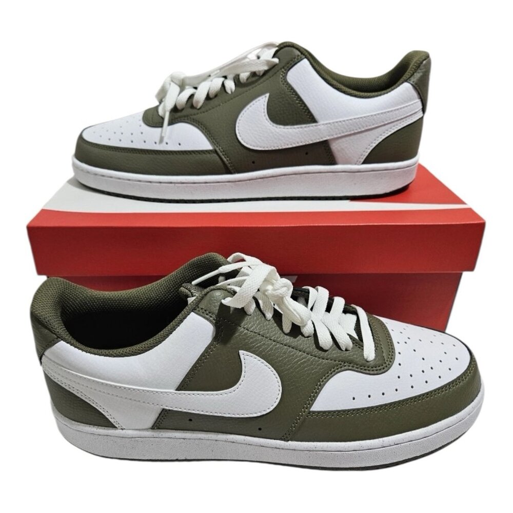 Nike Court Vision Lo Shoes Medium Olive White HM9862 201 Men’s Size 12 NEW
